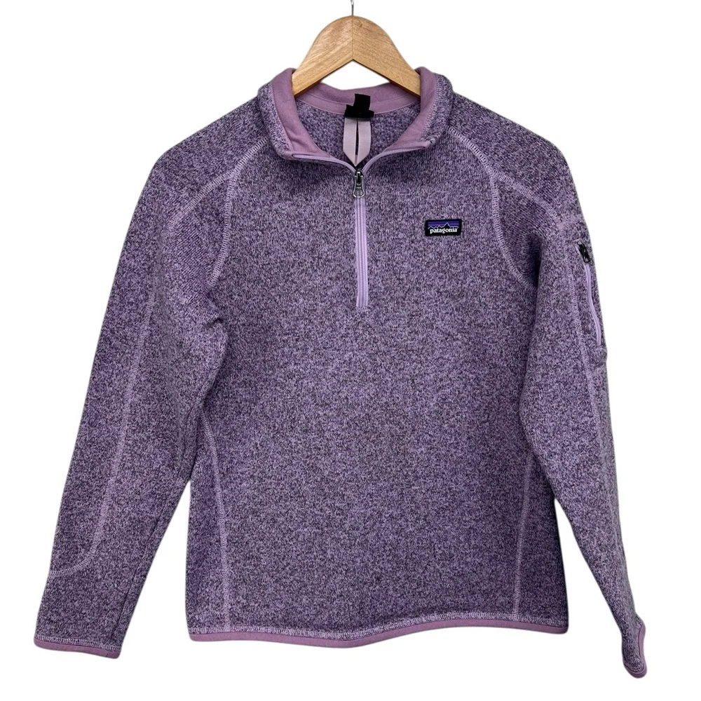 Patagonia Better Sweater 1/4 Zip Girls XXL 16-18 Purple - Picture 1 of 9